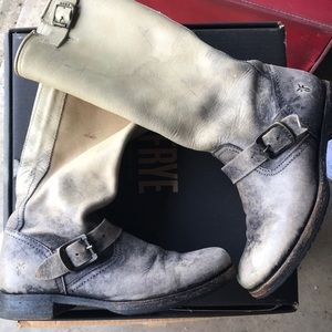 Frye 8.5 distressed buckle boots